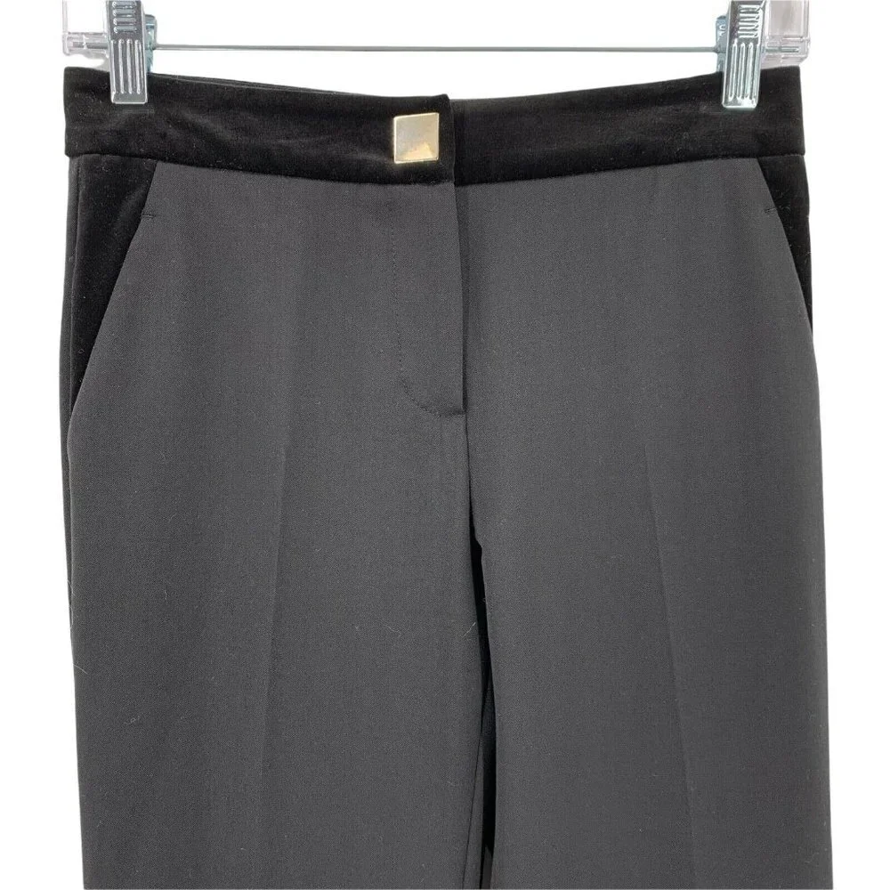 Les Copains Black Wool Straight Leg Dress Pants Size 4